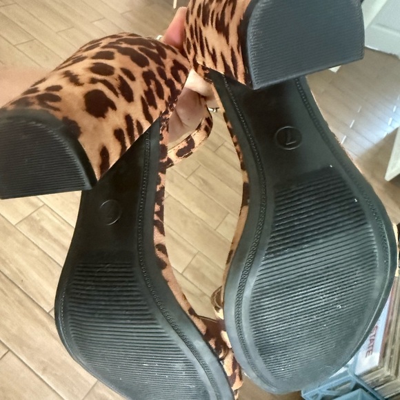 A New Day Strappy Leopard Print Block Heels - Picture 9 of 9